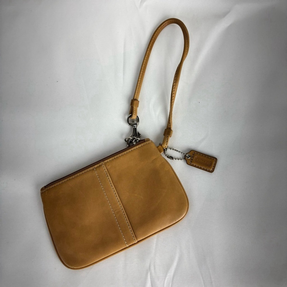 Coach Tan Leather Wristlet - Picture 2 of 6